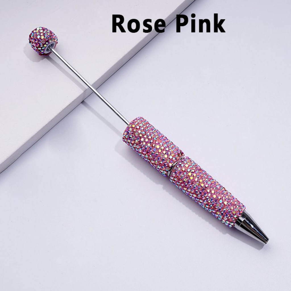Beadable Clay Pens with AB Rhinestones Covered the Entire Pen in Solid Color