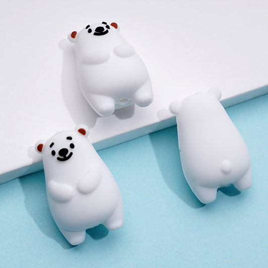3D Cute Polar Bears Silicone Focal Beads
