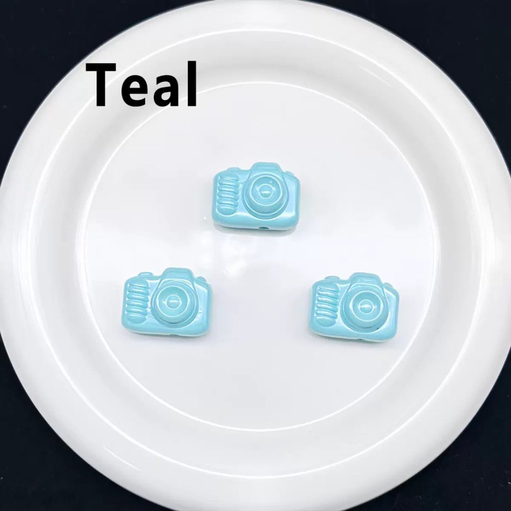 Vivid Mini Cute Cameras Acrylic Beads, Around 25*20MM