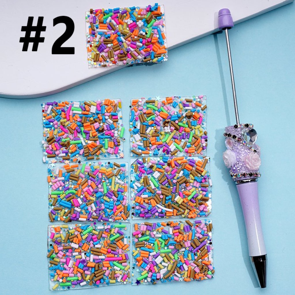 DIY Bling Bling Wraps Tapes with Colorful Mini Sticks for Pen, 78 Small Pieces in 1 Sheet, Please Read the Description