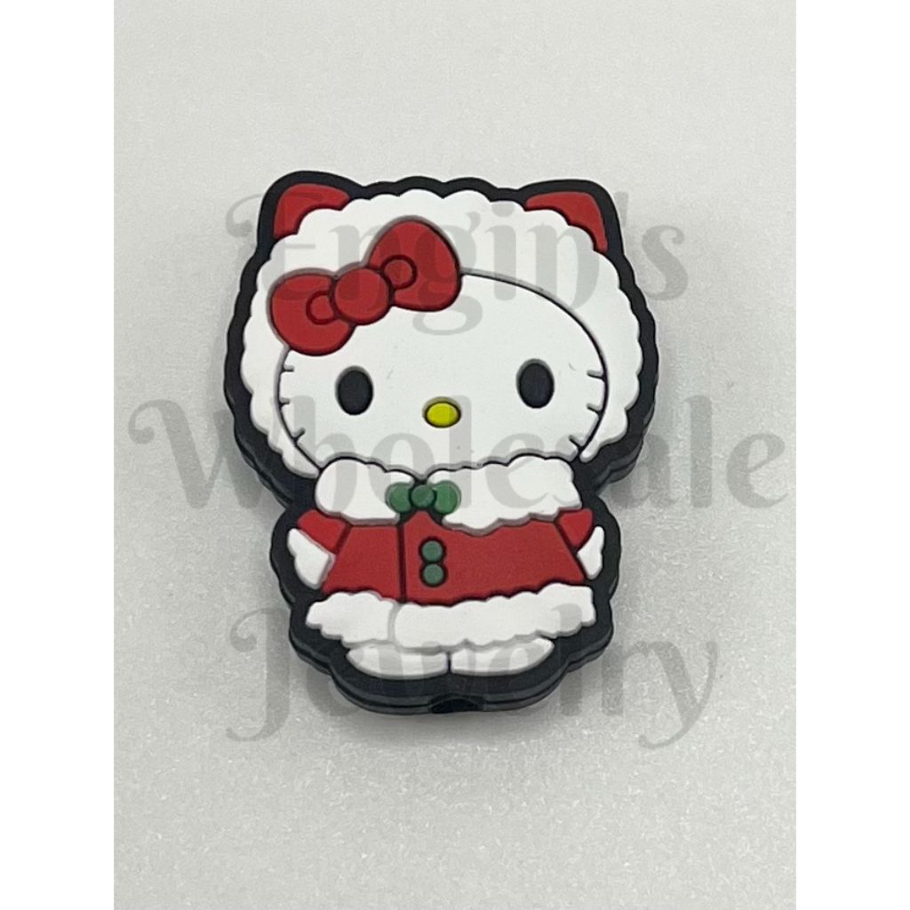 Christmas HK Cat Silicone Focal Beads