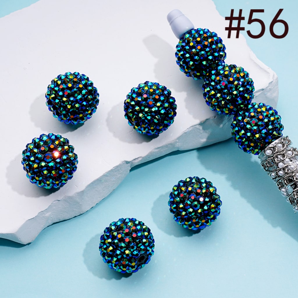 20MM Rhinestone Beads, Collection of Acrylic Rhinestone Beads, Part 2: Color No.33 -No.60