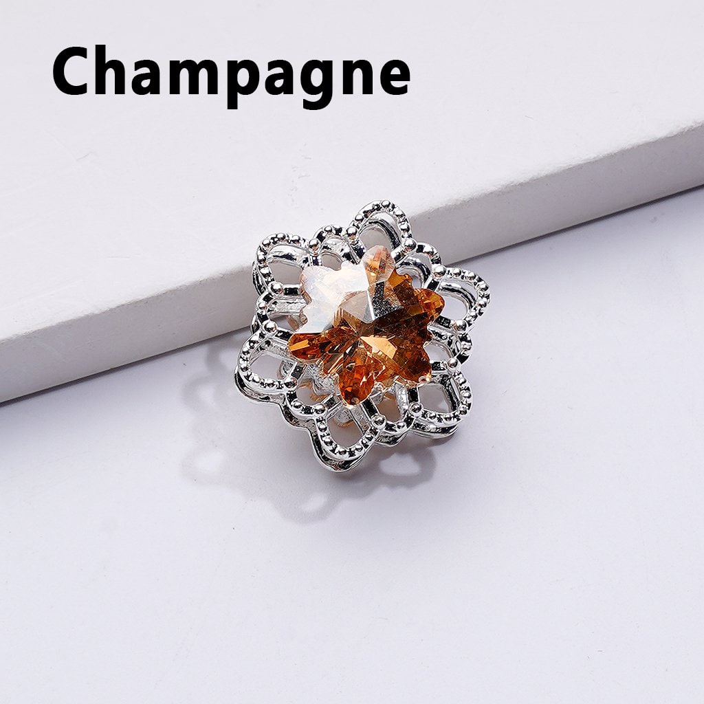 Bling Bling Fancy Silver Alloy Snowflakes Shape Beads with Multi-Color Shiny Rhinestones, Around 20MM
