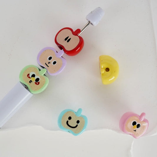 Mini Cute Apples Acrylic Beads, Around 18*16MM, Random Mix