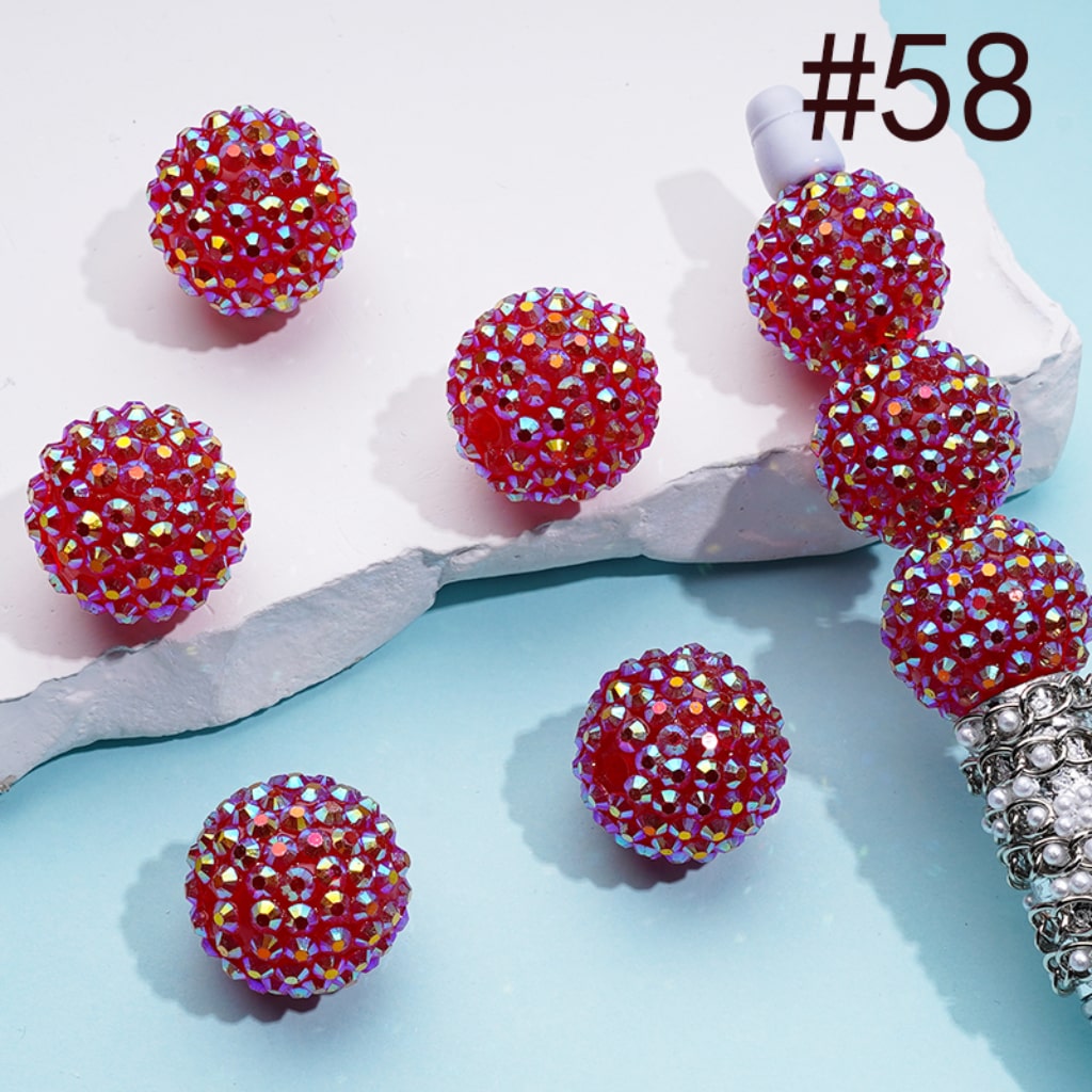 20MM Rhinestone Beads, Collection of Acrylic Rhinestone Beads, Part 2: Color No.33 -No.60