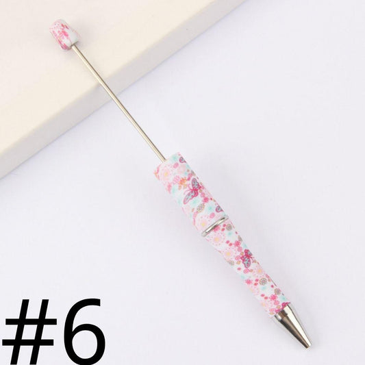 Pink Butterfly Printed Beadable Pens Number 6