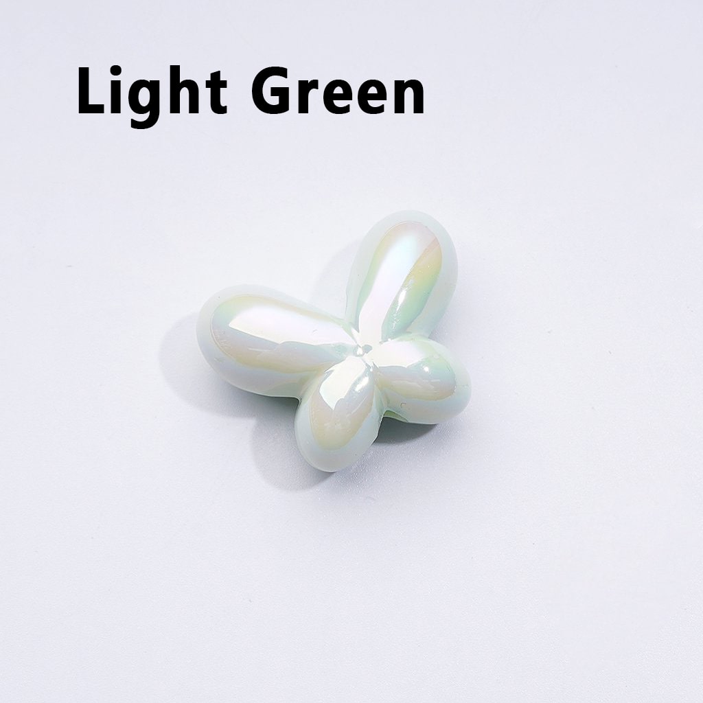 UV Coating Shiny Luminous Cute Butterfly Bowknot Acrylic Beads, Around 25*19MM