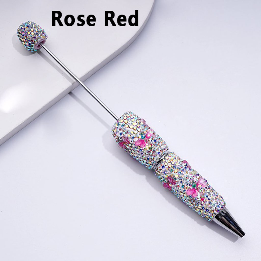 Beadable Clay Pens with Mini Cute Dragonflies AB Rhinestones Covered the Entire Pen