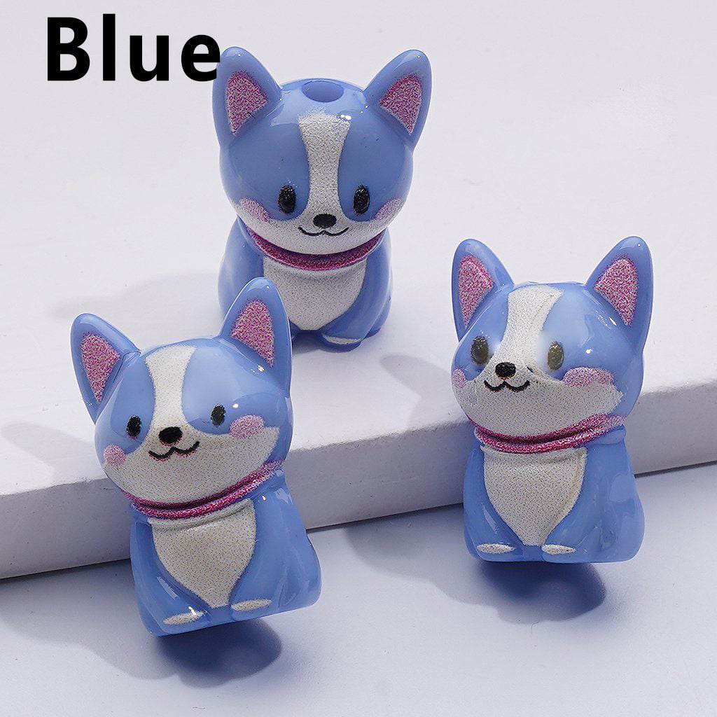 Little Cute Puppy Dog Acrylic Beads in Solid Color, Around 23*12MM