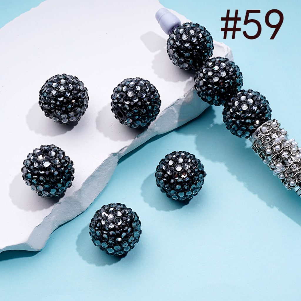 20MM Rhinestone Beads, Collection of Acrylic Rhinestone Beads, Part 2: Color No.33 -No.60