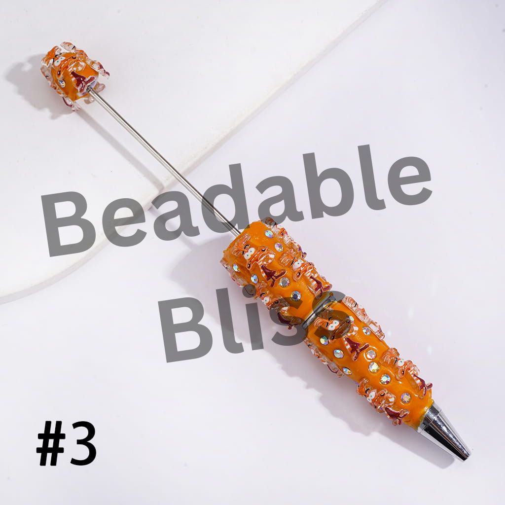 Beadable Clay Pens with Mind Five Emotion Character Series, Multi-Color