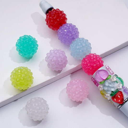 Translucent Jelly Candy Color Round Acrylic Rhinestone Beads, 16MM
