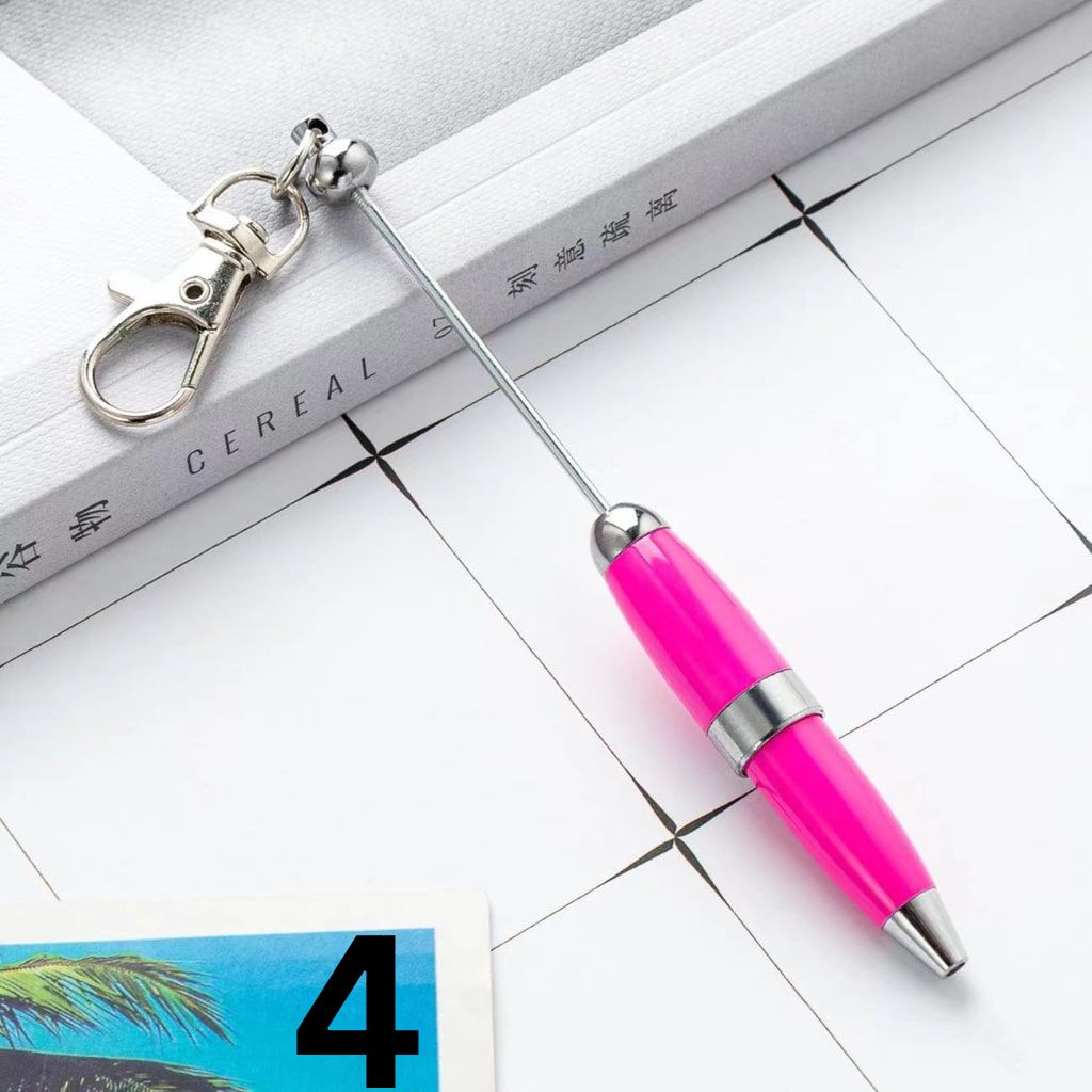Keychain Pen, Metal Beadable Pens with Lobster Clasp, Keyring Beaded Pens