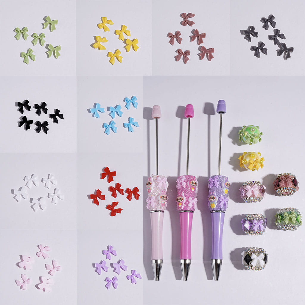 DIY Mini Cute Bowtie for Beads Jewelry Accessories, 10*10MM Multi-Color