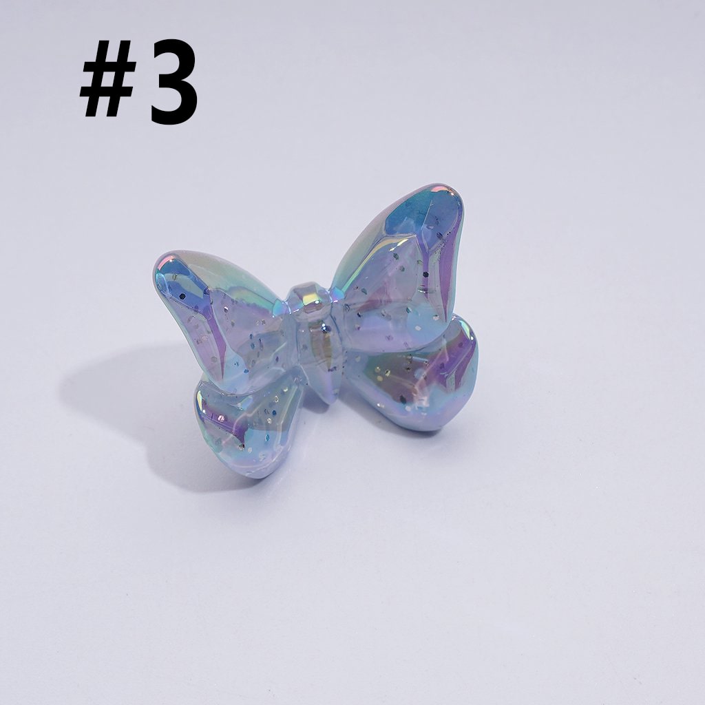 UV Coating Multi-Color Dazzling Butterfly Acrylic Beads, Around 24*20MM