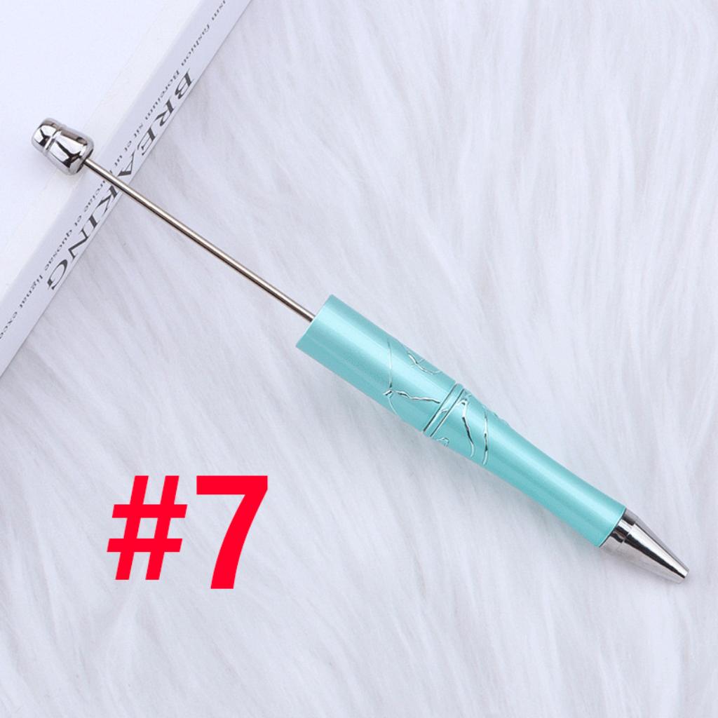 New Style DIY Plastic Relif Silver Crack Design Beadable Pen in Solid Color