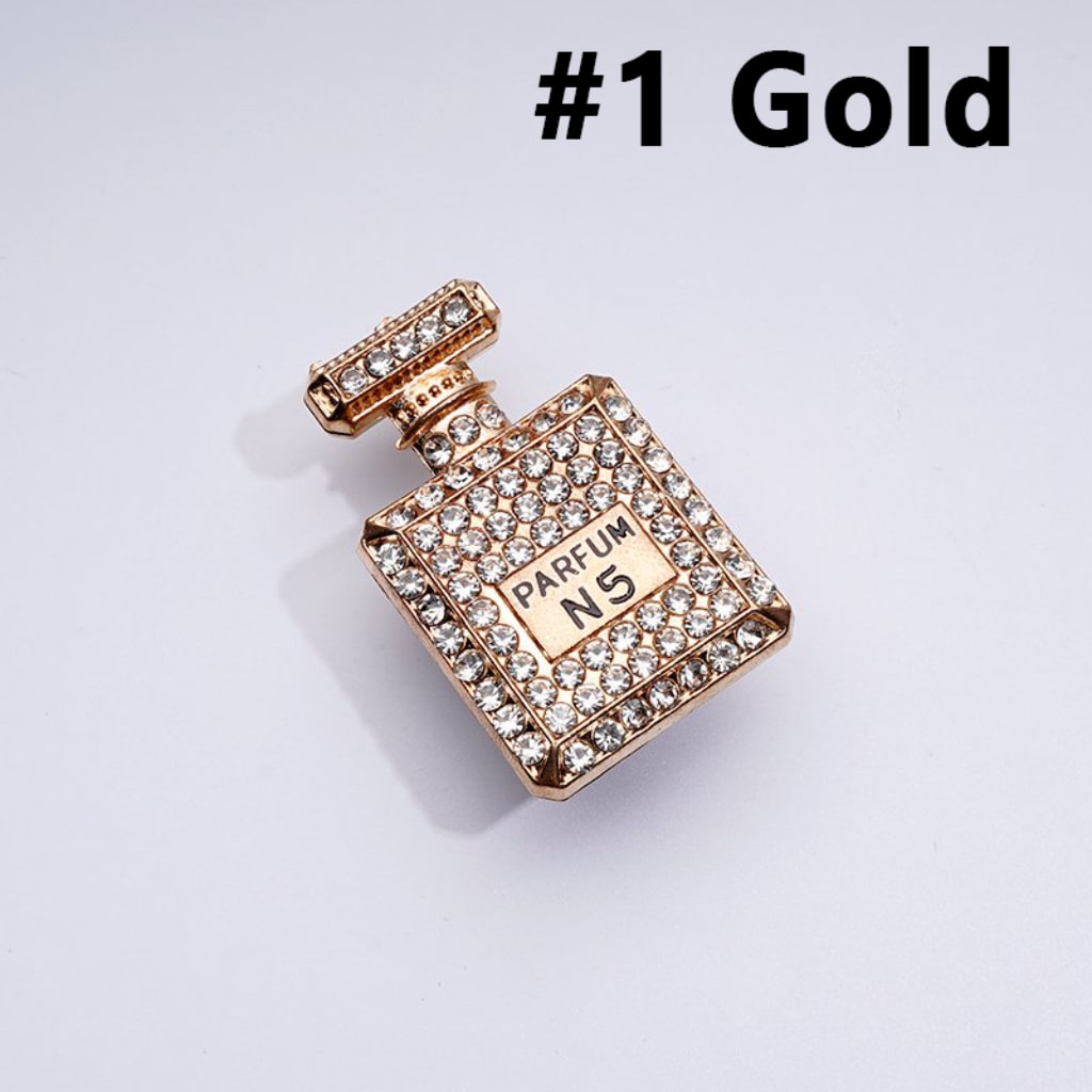 Bling Bling Fancy Alloy Parfum Perfume Bottle with Colorful Shiny Rhinestones White Pearls Colorful Hearts Clay Beads, Around 46*29MM