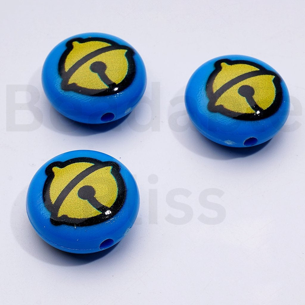 Mini Cute Japan Anime Doraemo Cartoon Round Flat Acrylic Beads, Around 18*10MM