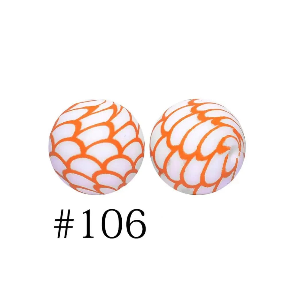 Printed Silicone Beads 15 mm