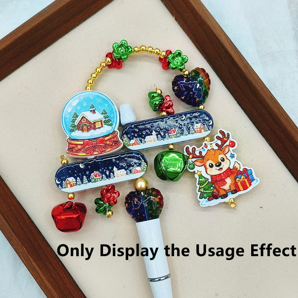 Acrylic Beads and Pendants Christmas Series, Various Style and Shapes, Random Mix