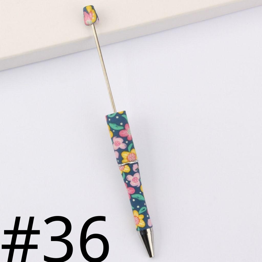 Colorful Night Flowers Printed Beadable Pens Number 36