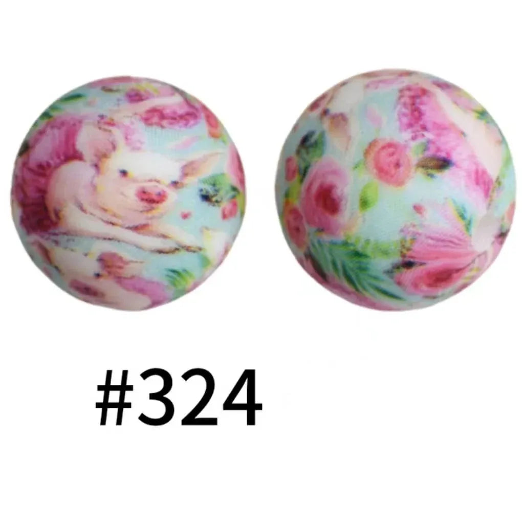 Printed Silicone Beads 15 mm