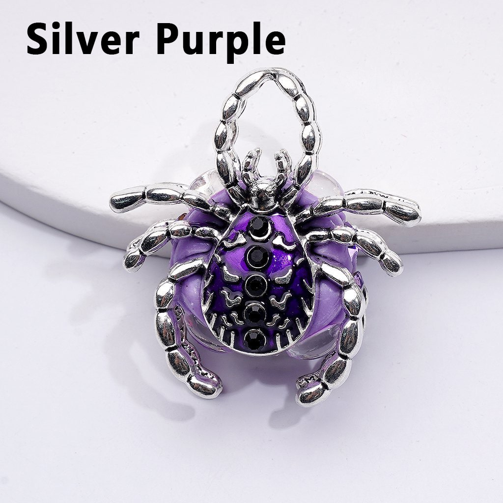 Bling Bling Fancy Alloy Spider with Colorful Rhinestones Clay Beads, Around 40*36*20MM