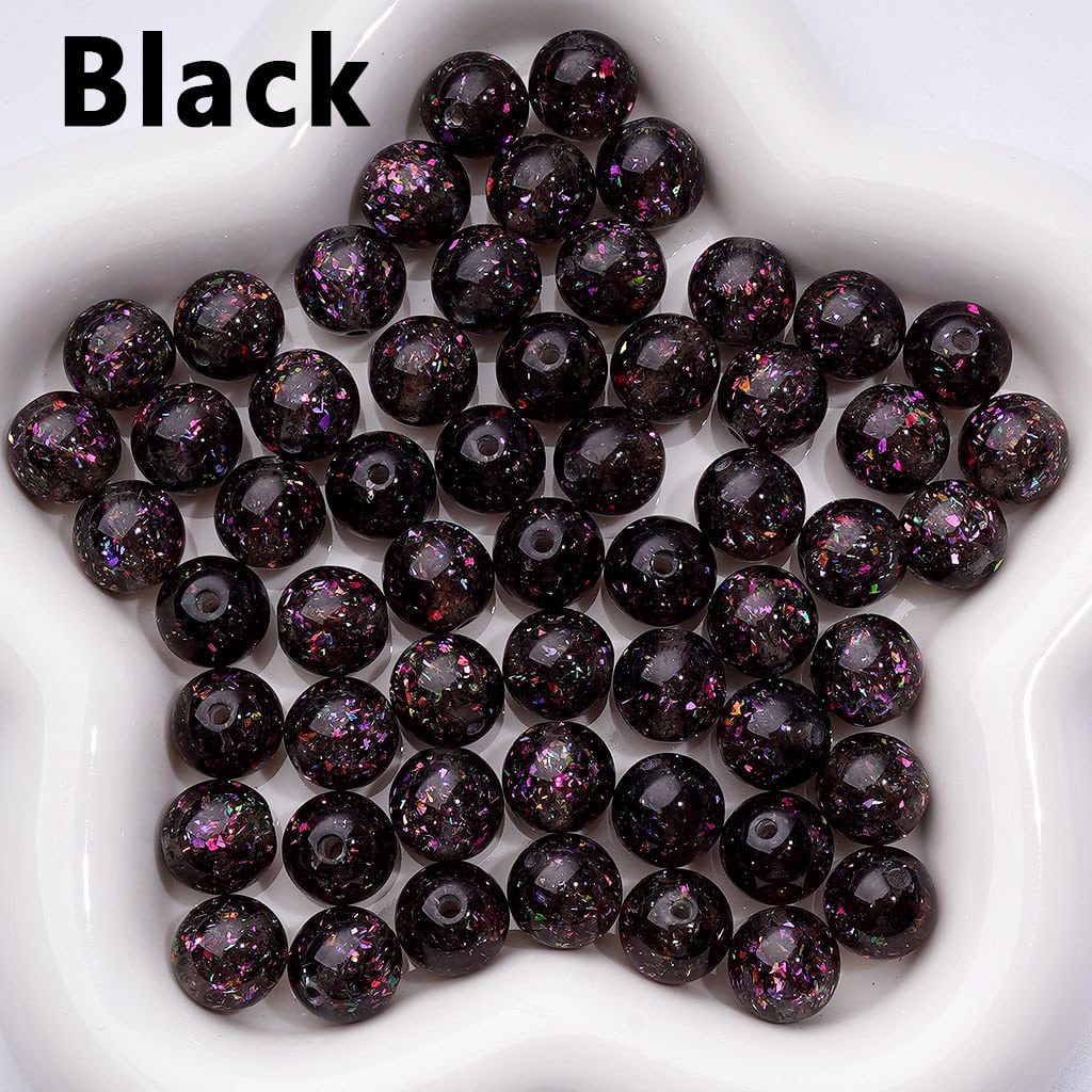 Bling Bling Shiny Mini Flakes Multi-Color Clear Round Acrylic Beads, 12MM