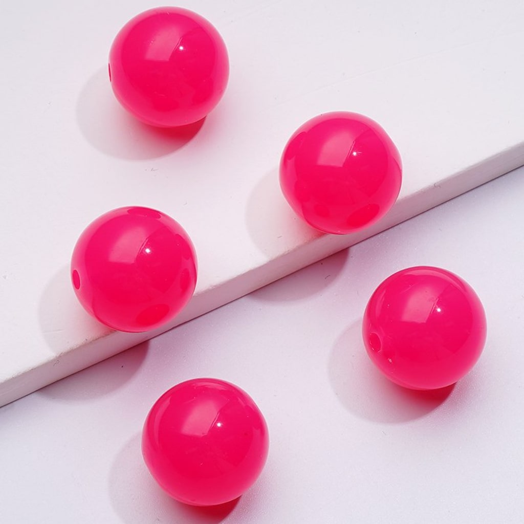 Glossy Jelly Candy Color Round Acrylic Beads, 16MM