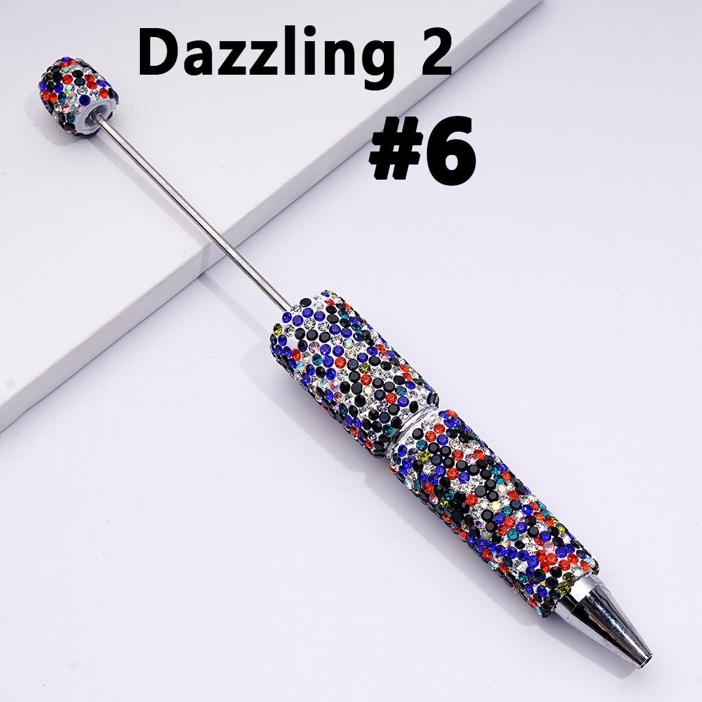 Beadable Clay Pens with Multi-Color & AB Rhinestones Covered the Entire Pen