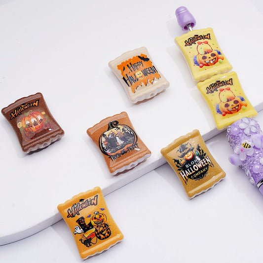 Halloween Series Candy Bag Acrylic Beads, 26*20MM, Random Mix