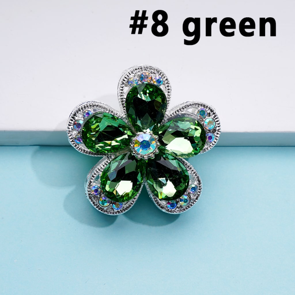 Exquisite Fancy Silver Alloy Five-Petaled Flower with Colorful & AB Rhinestones Beads, Around 38MM