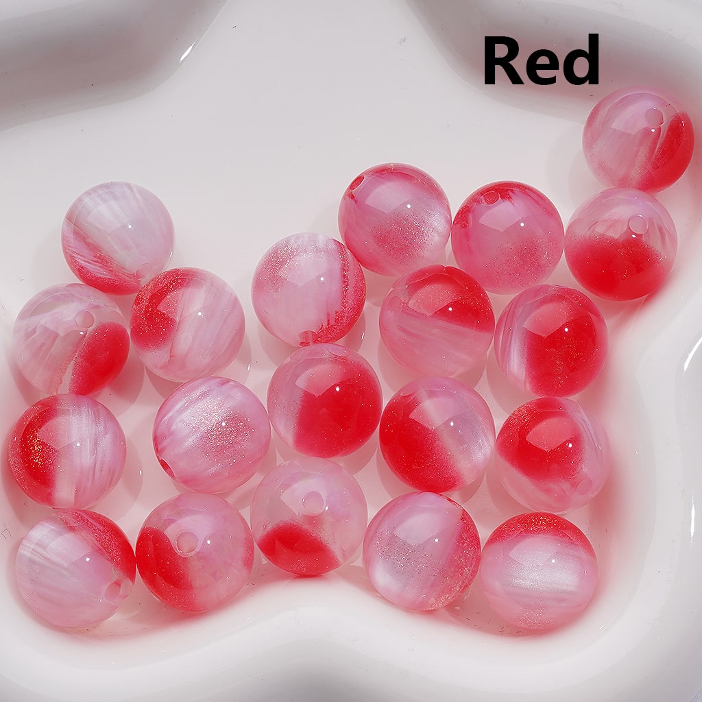 Double Color Gold Glitter Color Changing Round Acrylic Beads, 16MM (Single Color is available for 200pcs(Whole bag))