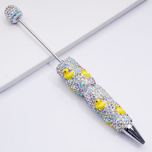 Little Cute Yellow Duckling AB Rhinestones Clay Pens