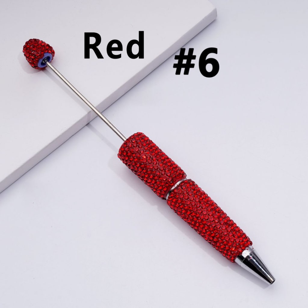 Beadable Clay Pens with Shiny Rhinestones Covered the Entire Pen