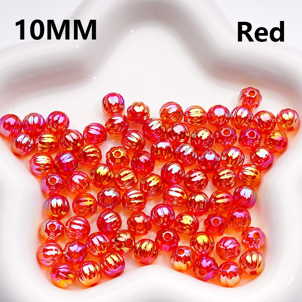 Acrylic Beads UV Coating Pumkin Halloween Multi-Color Translucent 10MM