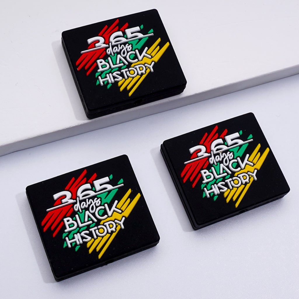 365 Days Black History Liberation Juneteenth Day Silicone Focal Beads