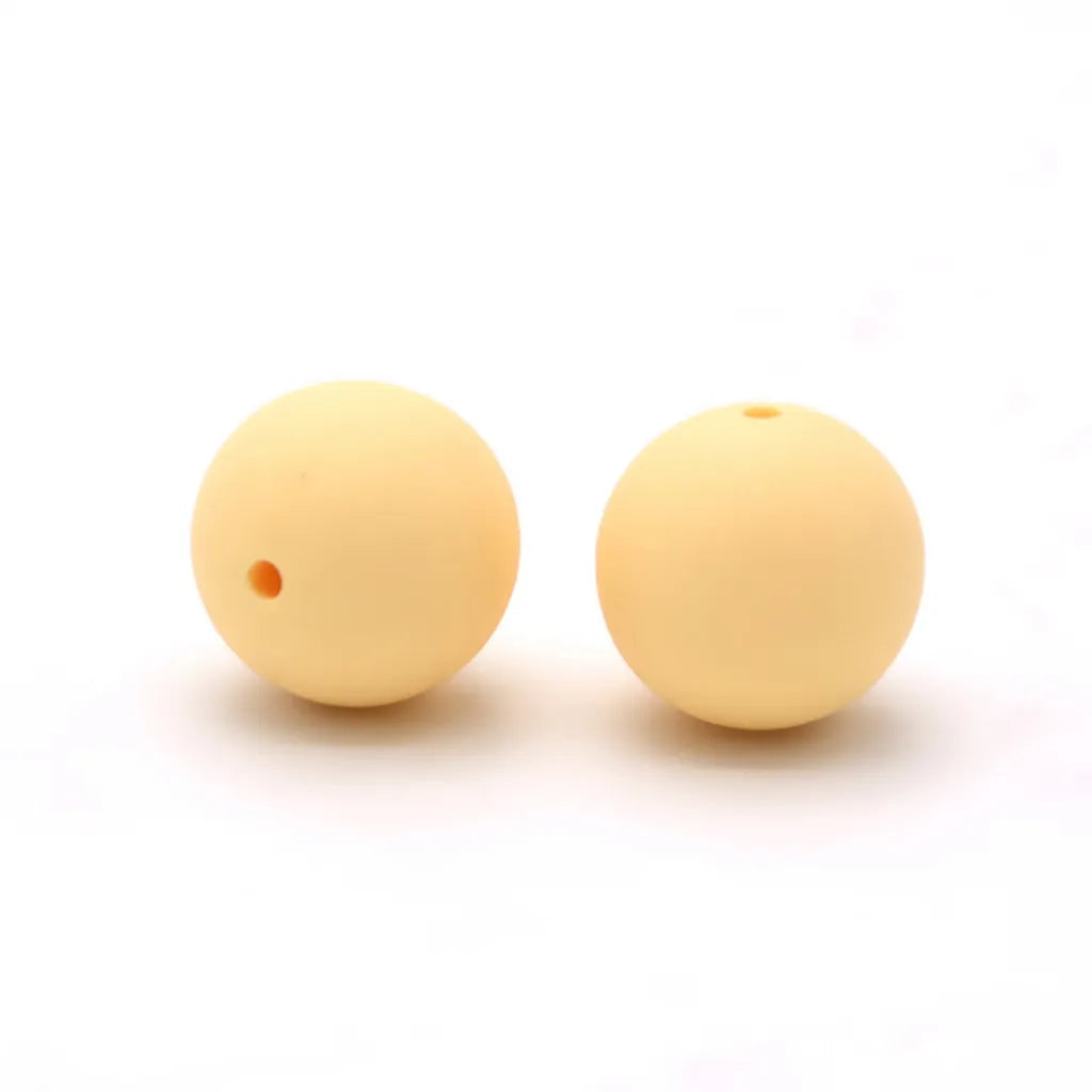 シリコンビーズ、ソリッドカラー、15 mm