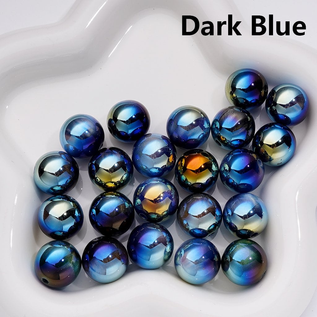 Dark Color Series Cat Eye Style Shiny Glossy Round Acrylic Beads, 16MM (Single Color is available for 200pcs(Whole bag))
