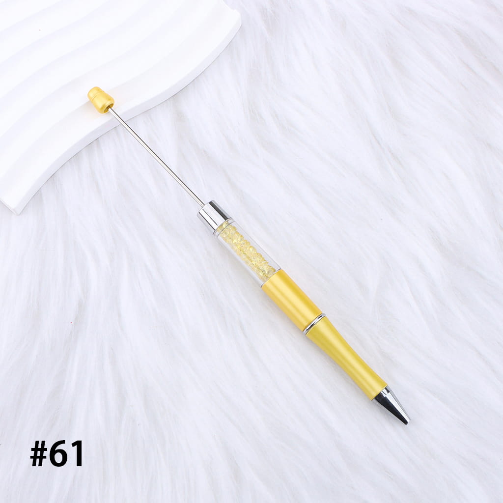 DIY Plastic Beadable Pens - Transparent Tube with Shimmer Crystal Beaded Pens, Length 186MM, Multi-Color