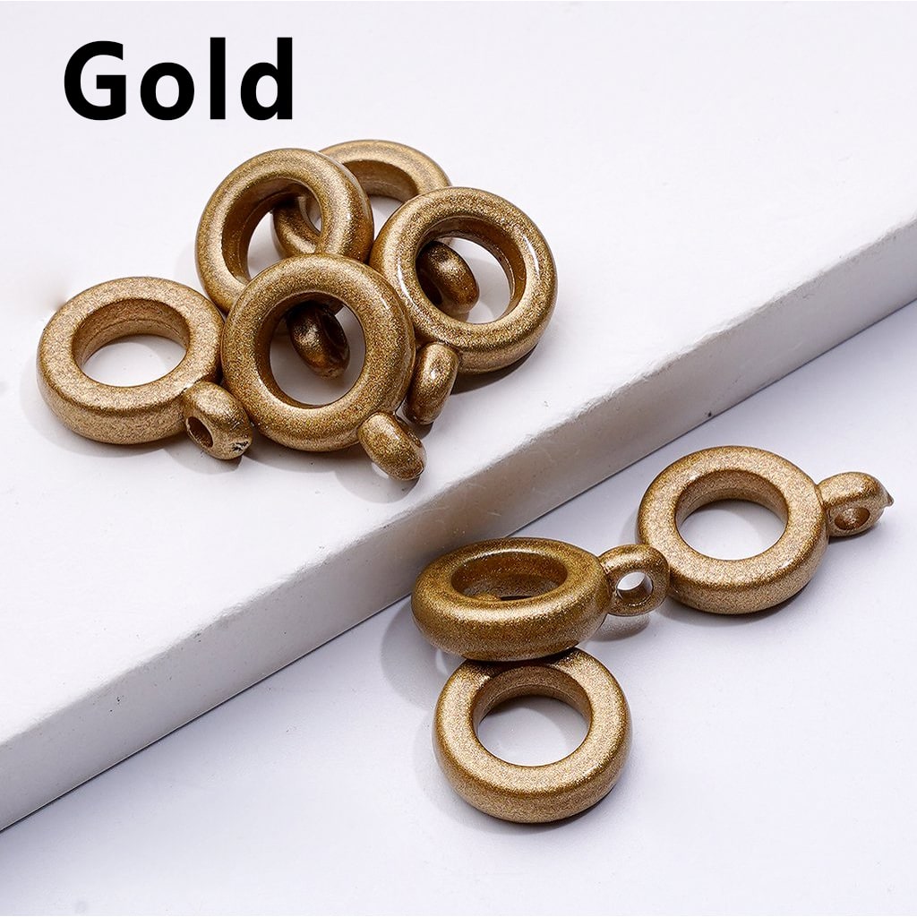 Solid Color Plastic Rings Loops with Mini Rings for Jewelry Accessories, 10MM