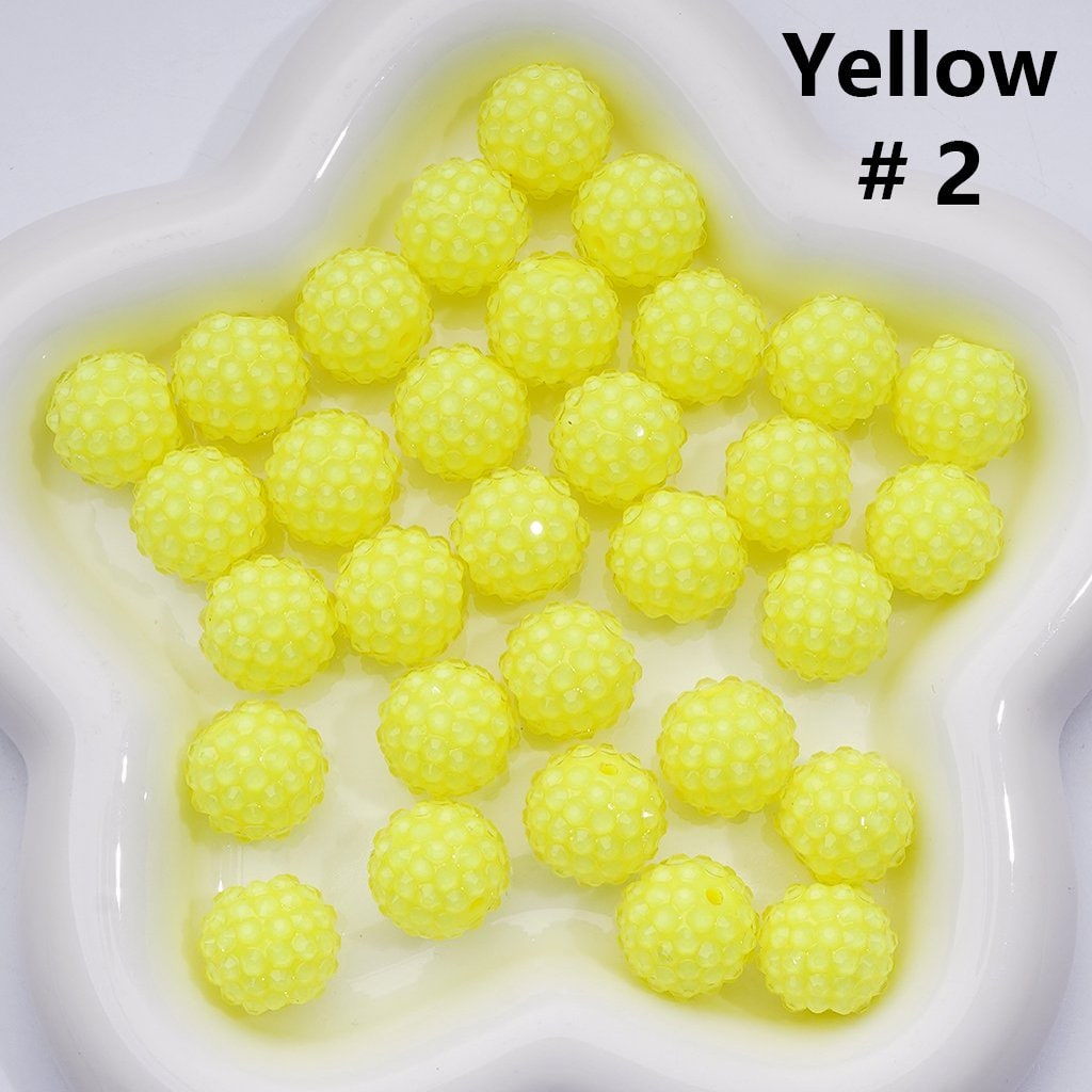 Clear Color Rhinestones Waxberry Ball Round Acrylic Beads, 16MM