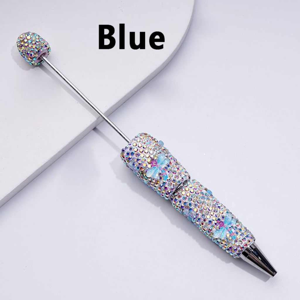 Beadable Clay Pens with Mini Cute Dragonflies AB Rhinestones Covered the Entire Pen