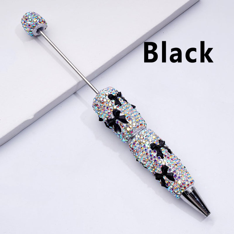 Beadable Clay Pens with Cute Bowtie AB Rhinestones Covered the Entire Pen