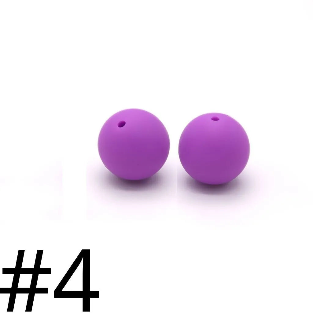 Silicone Beads, Solid Colors, 15 mm