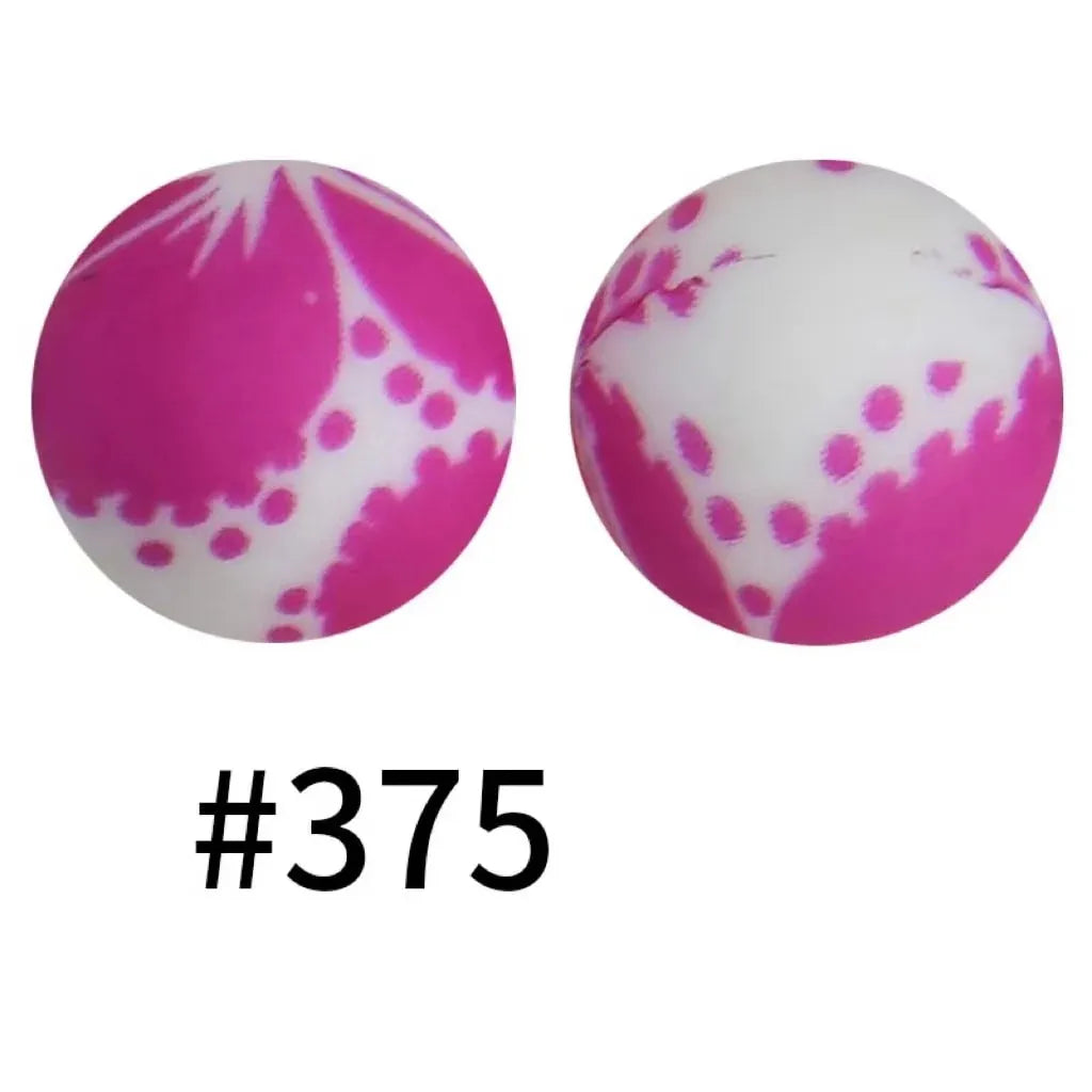 Printed Silicone Beads 15 mm
