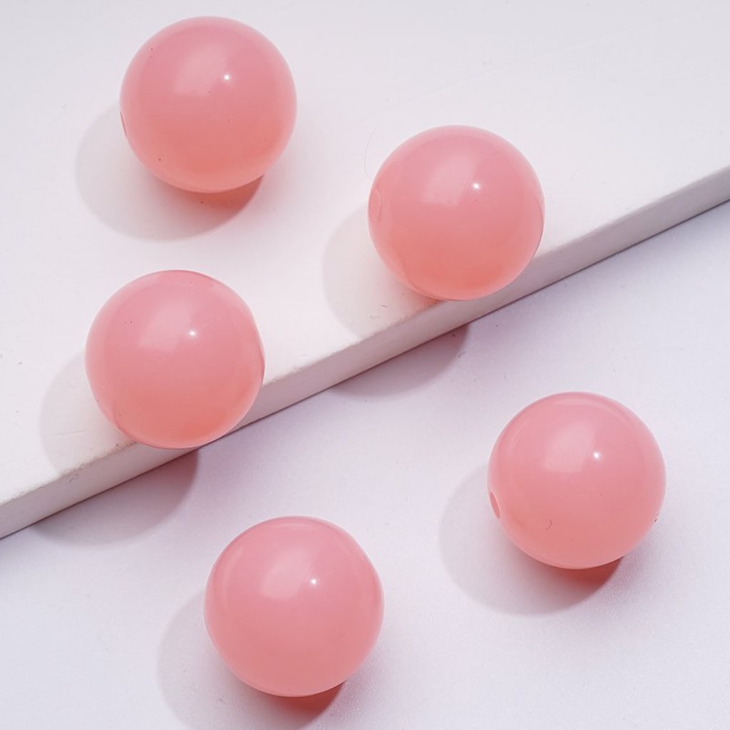 Glossy Jelly Candy Color Round Acrylic Beads, 16MM
