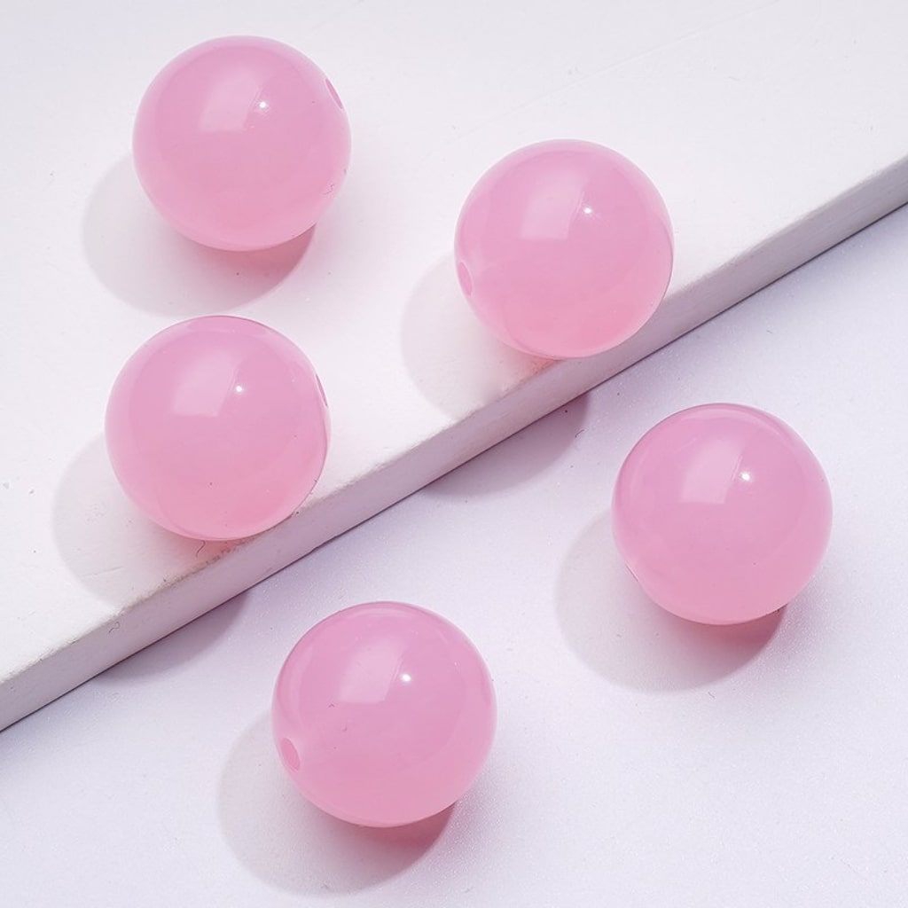 Glossy Jelly Candy Color Round Acrylic Beads, 16MM