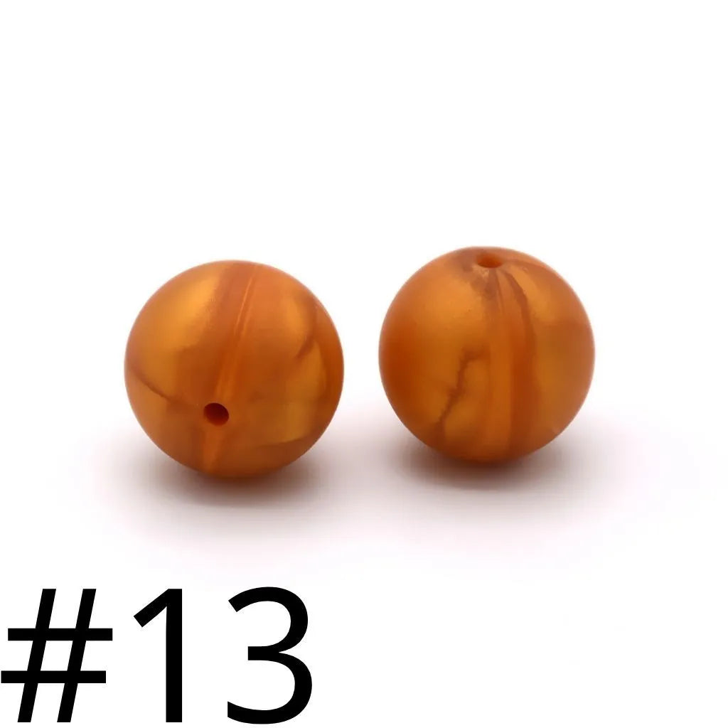 Silicone Beads, Solid Colors, 15 mm