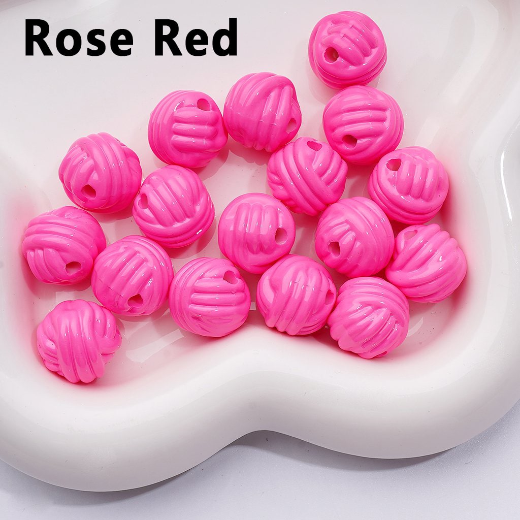 Mini Cute Multi-Color Ball of Yarn Shape Acrylic Beads, 16MM